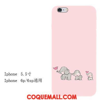 Étui iPhone 6 / 6s Plus Gaufrage Rose Fluide Doux, Coque iPhone 6 / 6s Plus Silicone Tout Compris