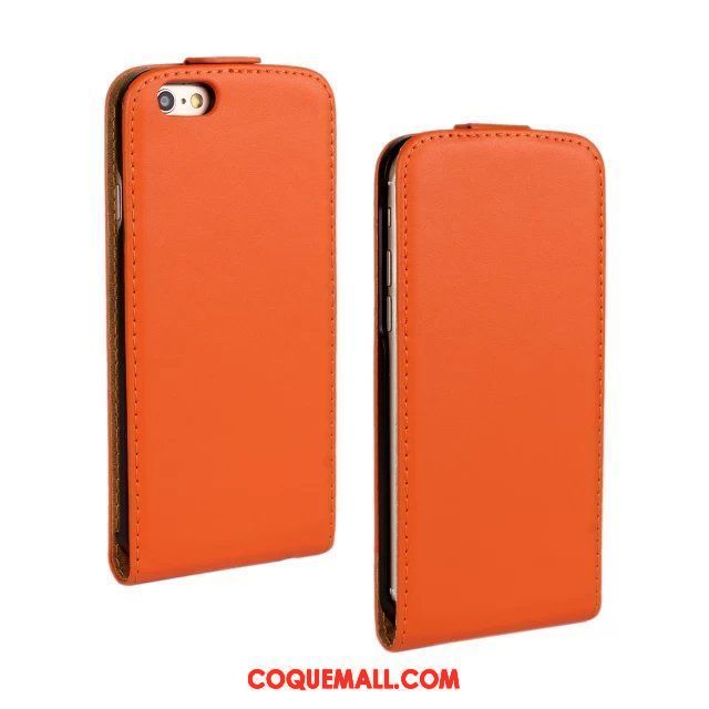 Étui iPhone 6 / 6s Plus Protection Téléphone Portable Rouge, Coque iPhone 6 / 6s Plus Couleur Unie Cuir Véritable