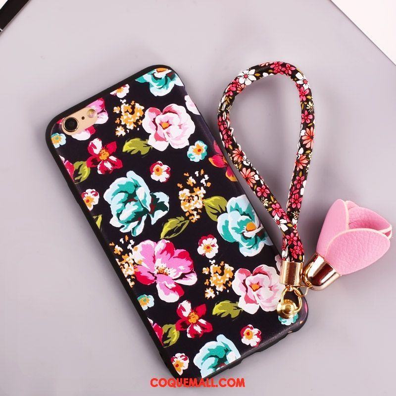 Étui iPhone 6 / 6s Plus Rose Téléphone Portable Fleurs, Coque iPhone 6 / 6s Plus