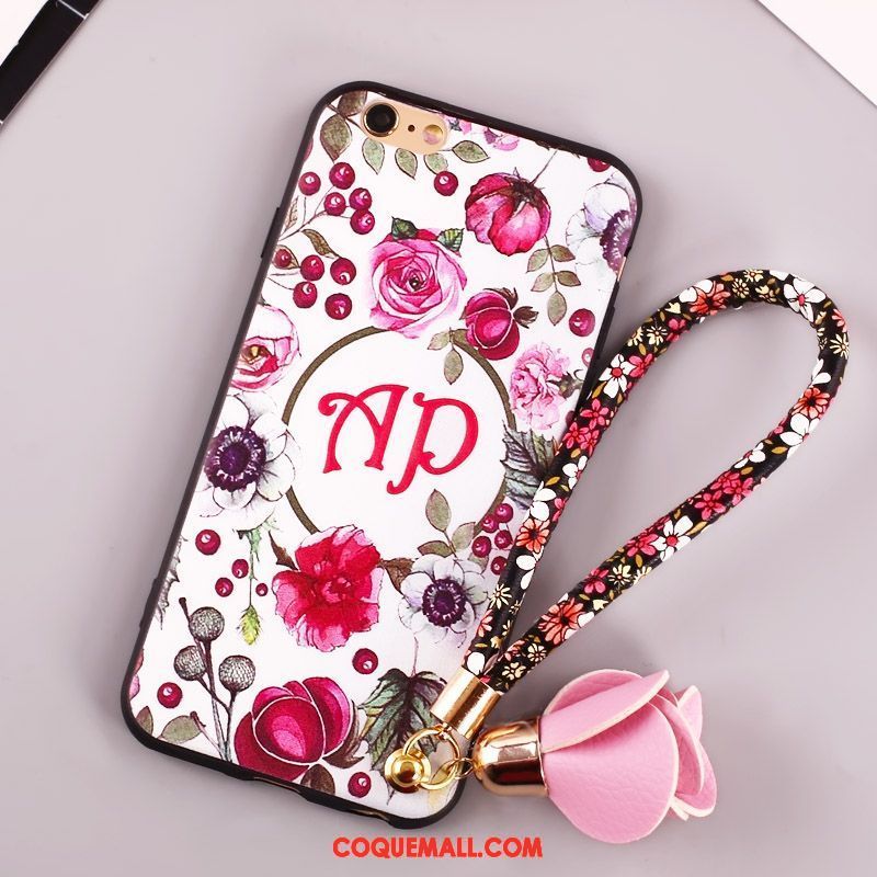 Étui iPhone 6 / 6s Plus Rose Téléphone Portable Fleurs, Coque iPhone 6 / 6s Plus