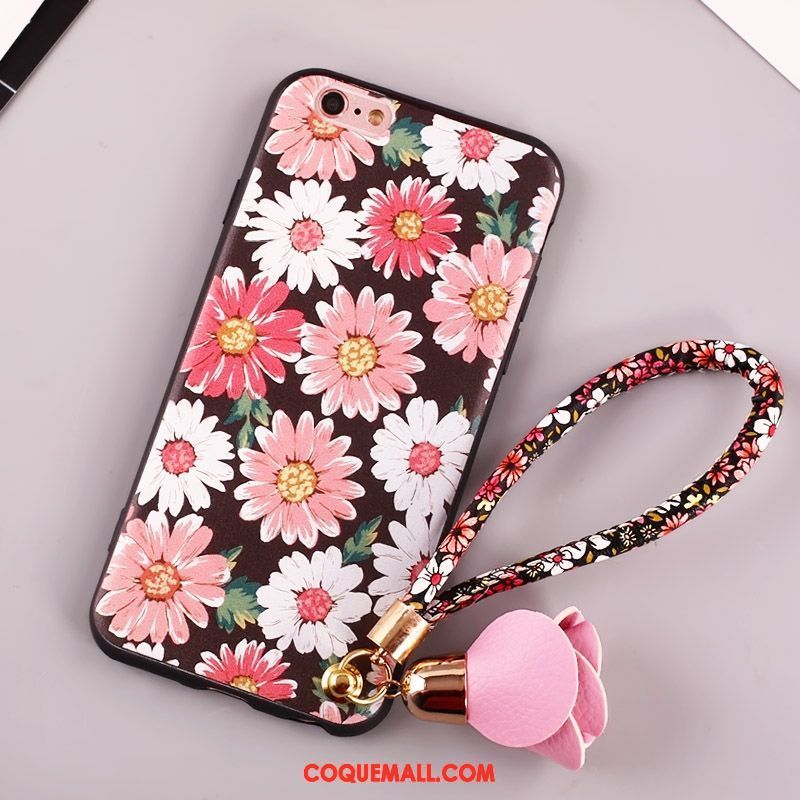 Étui iPhone 6 / 6s Plus Rose Téléphone Portable Fleurs, Coque iPhone 6 / 6s Plus