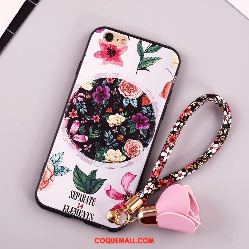 Étui iPhone 6 / 6s Plus Rose Téléphone Portable Fleurs, Coque iPhone 6 / 6s Plus