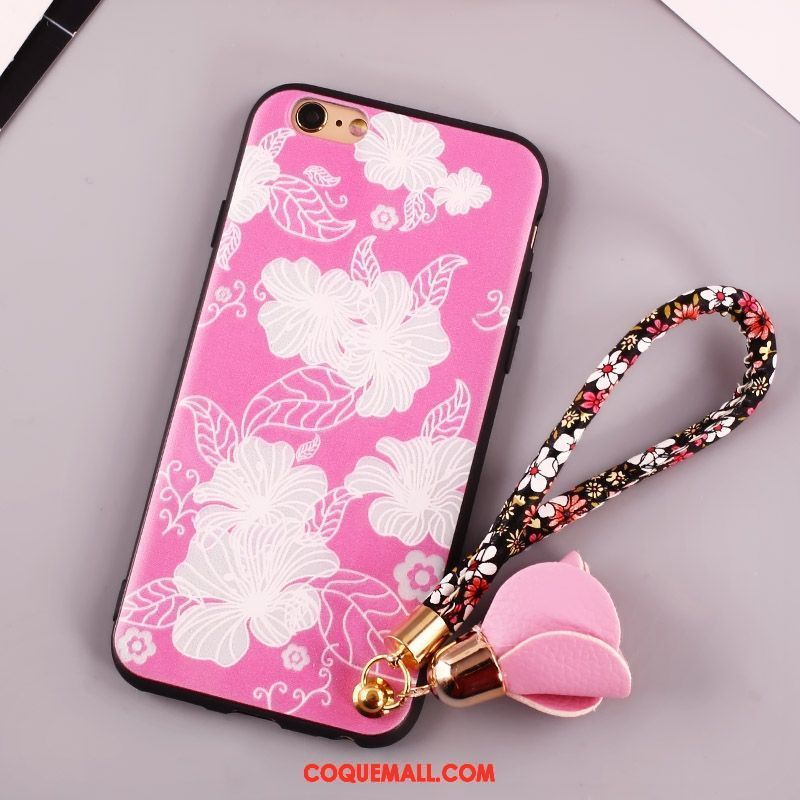 Étui iPhone 6 / 6s Plus Rose Téléphone Portable Fleurs, Coque iPhone 6 / 6s Plus