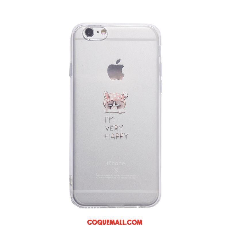 Étui iPhone 6 / 6s Plus Transparent Protection Incassable, Coque iPhone 6 / 6s Plus Dessin Animé Téléphone Portable Beige