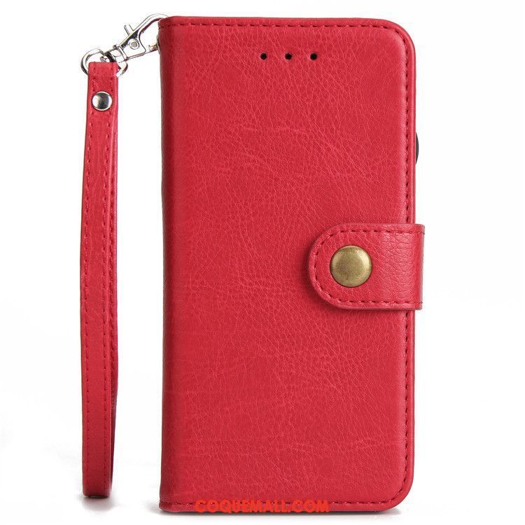 Étui iPhone 6 / 6s Plus Téléphone Portable Sac Carte Ornements Suspendus, Coque iPhone 6 / 6s Plus Étui En Cuir Rouge