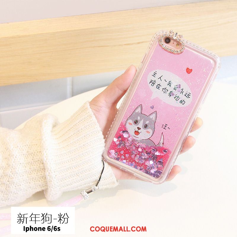 Étui iPhone 6 / 6s Rose Silicone Tendance, Coque iPhone 6 / 6s Quicksand Téléphone Portable