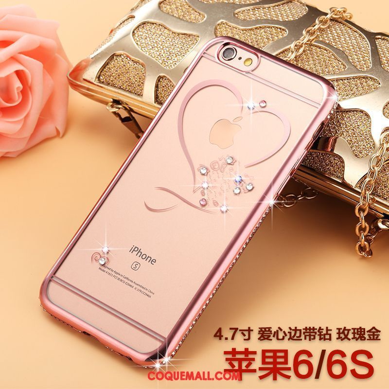 Étui iPhone 6 / 6s Silicone Fluide Doux Luxe, Coque iPhone 6 / 6s Placage Or