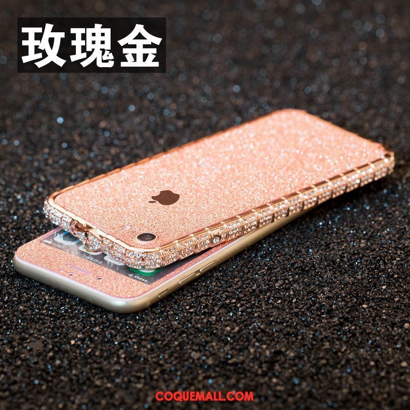 Étui iPhone 6 / 6s Strass Incassable Luxe, Coque iPhone 6 / 6s Border Or Rose