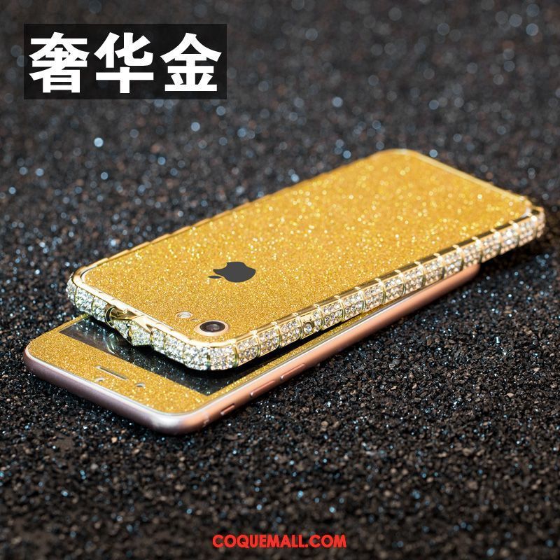 Étui iPhone 6 / 6s Strass Incassable Luxe, Coque iPhone 6 / 6s Border Or Rose