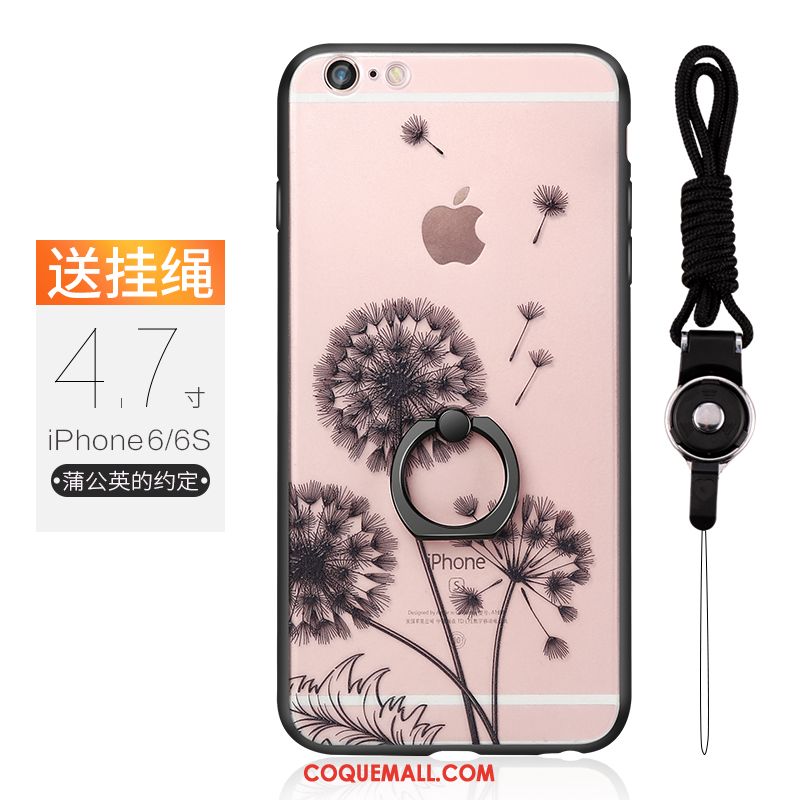 Étui iPhone 6 / 6s Strass Rose Silicone, Coque iPhone 6 / 6s Amoureux Fluide Doux