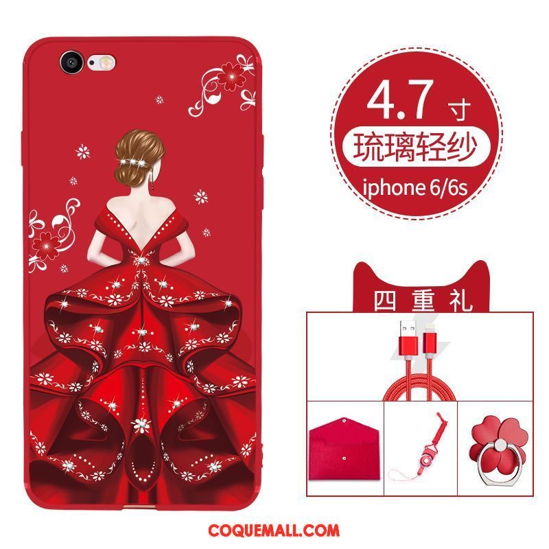 Étui iPhone 6 / 6s Tout Compris Rouge Incassable, Coque iPhone 6 / 6s Silicone Marque De Tendance