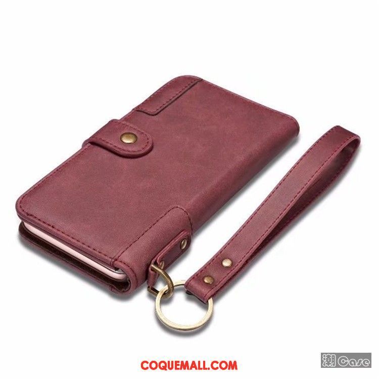 Étui iPhone 6 / 6s Téléphone Portable Cuir Étui En Cuir, Coque iPhone 6 / 6s Vin Rouge Cuir Véritable