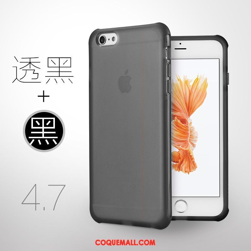 Étui iPhone 6 / 6s Téléphone Portable Transparent Silicone, Coque iPhone 6 / 6s Incassable Délavé En Daim