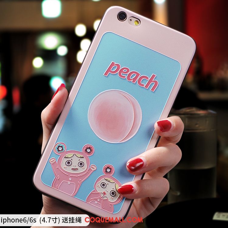 Étui iPhone 6 / 6s Téléphone Portable Très Mince Silicone, Coque iPhone 6 / 6s Rose Marque De Tendance