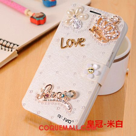 Étui iPhone 6 / 6s Étui En Cuir Blanc Téléphone Portable, Coque iPhone 6 / 6s Clamshell Incassable