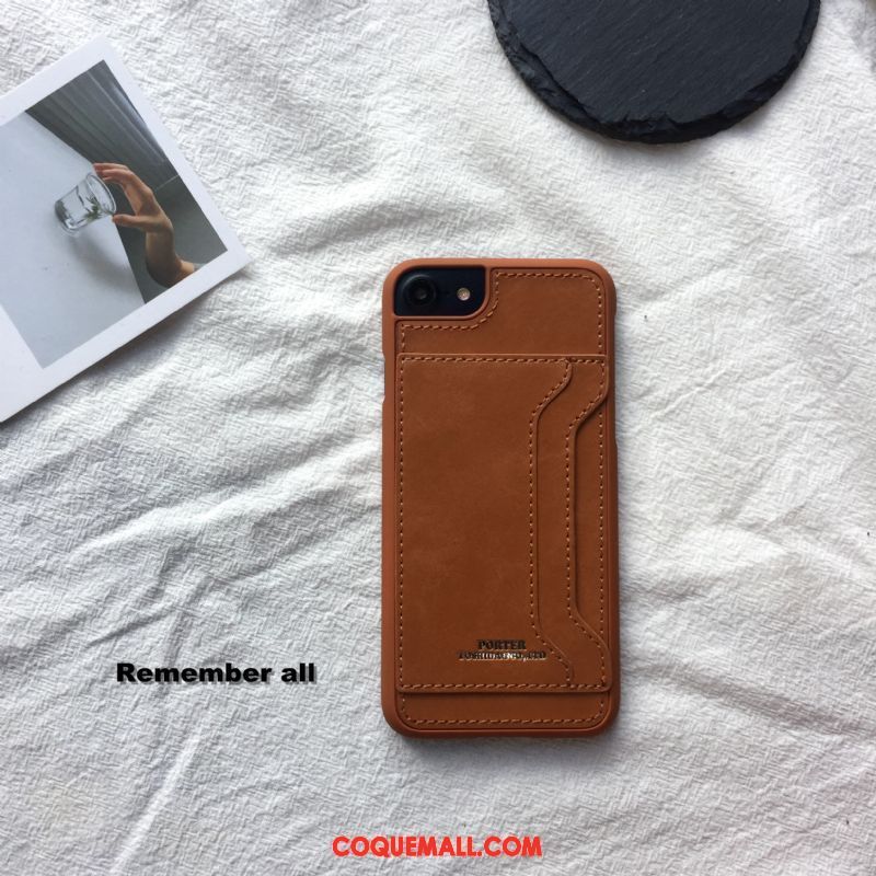 Étui iPhone 6 / 6s Étui En Cuir Sac Carte Portefeuille, Coque iPhone 6 / 6s Téléphone Portable Carte Braun