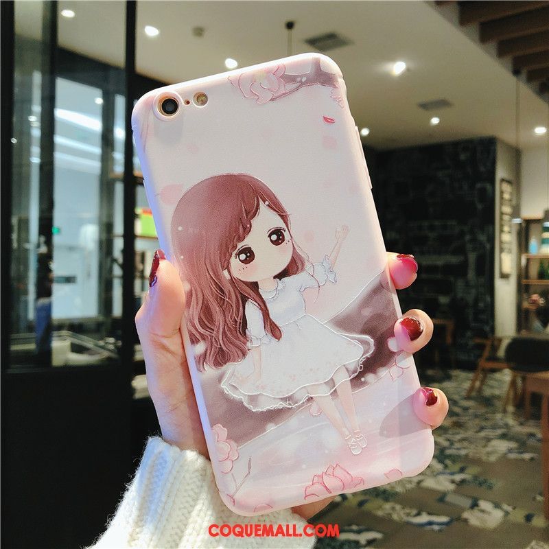 Étui iPhone 7 Cœur Cou Suspendu Téléphone Portable, Coque iPhone 7 Dessin Animé Rose