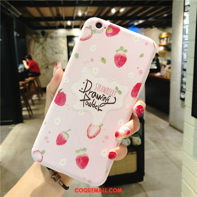 Étui iPhone 7 Cœur Cou Suspendu Téléphone Portable, Coque iPhone 7 Dessin Animé Rose