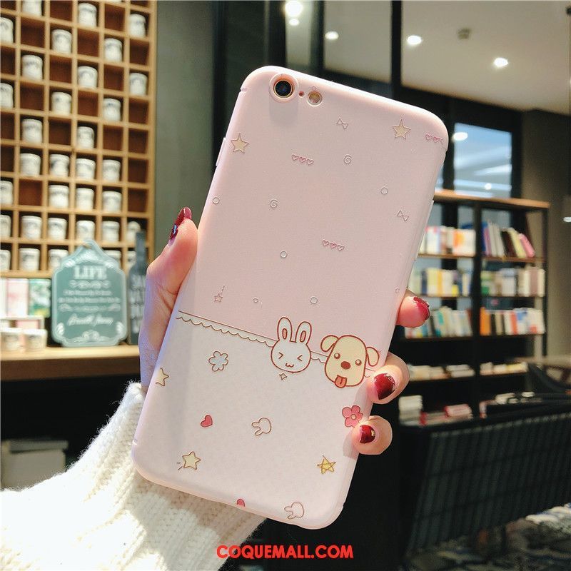 Étui iPhone 7 Cœur Cou Suspendu Téléphone Portable, Coque iPhone 7 Dessin Animé Rose