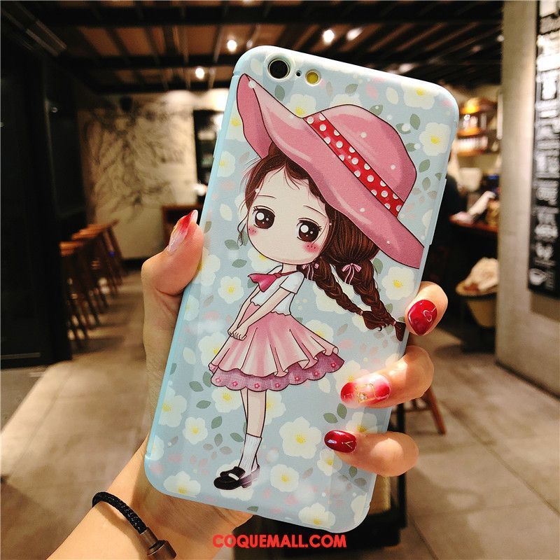 Étui iPhone 7 Cœur Cou Suspendu Téléphone Portable, Coque iPhone 7 Dessin Animé Rose