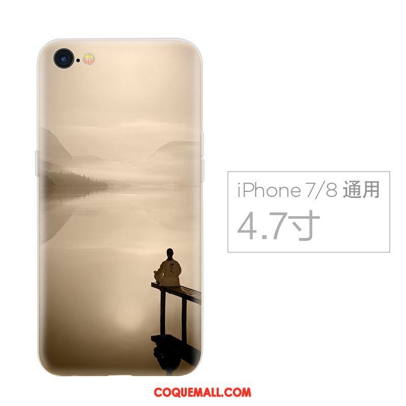 Étui iPhone 7 Incassable Vert Créatif, Coque iPhone 7 Style Chinois Tendance
