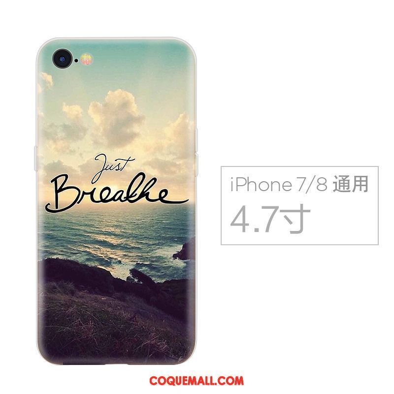 Étui iPhone 7 Incassable Vert Créatif, Coque iPhone 7 Style Chinois Tendance