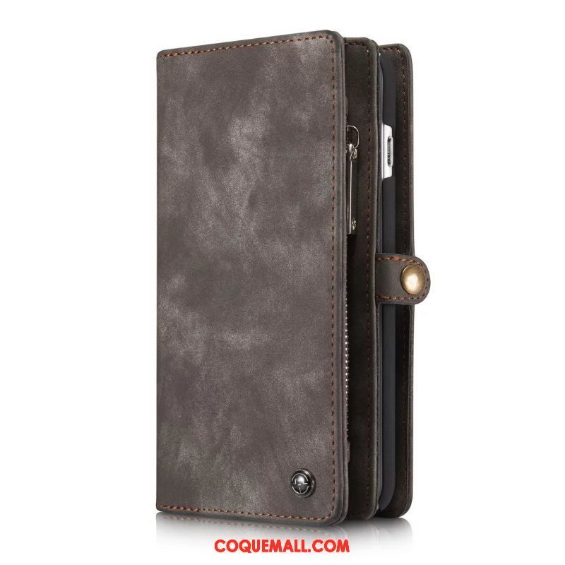 Étui iPhone 7 Plus Cuir Véritable Carte Sac Carte, Coque iPhone 7 Plus Portefeuille Clamshell