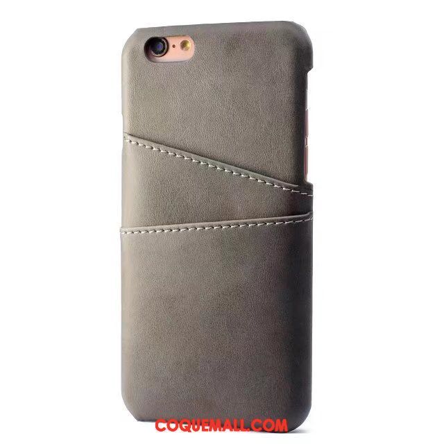 Étui iPhone 7 Plus Gris Étui En Cuir Protection, Coque iPhone 7 Plus Téléphone Portable Business