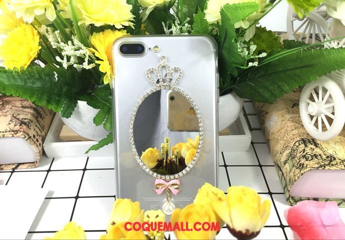 Étui iPhone 7 Plus Téléphone Portable Ornements Suspendus Strass, Coque iPhone 7 Plus Papillon Cou Suspendu