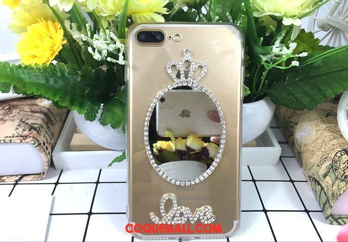 Étui iPhone 7 Plus Téléphone Portable Ornements Suspendus Strass, Coque iPhone 7 Plus Papillon Cou Suspendu