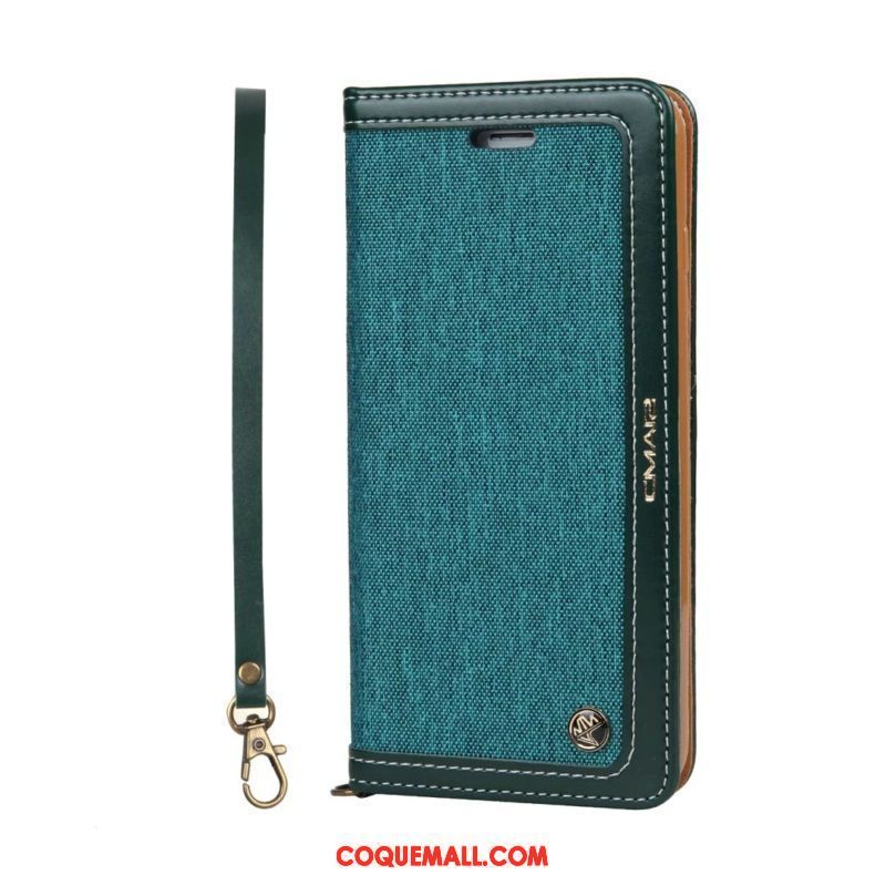 Étui iPhone 7 Plus Téléphone Portable Étui En Cuir En Denim, Coque iPhone 7 Plus Vert Protection