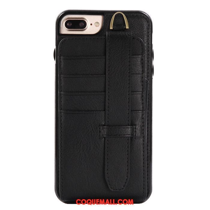 Étui iPhone 7 Plus Étui En Cuir Téléphone Portable Carte, Coque iPhone 7 Plus Sac Carte Ornements Suspendus Braun