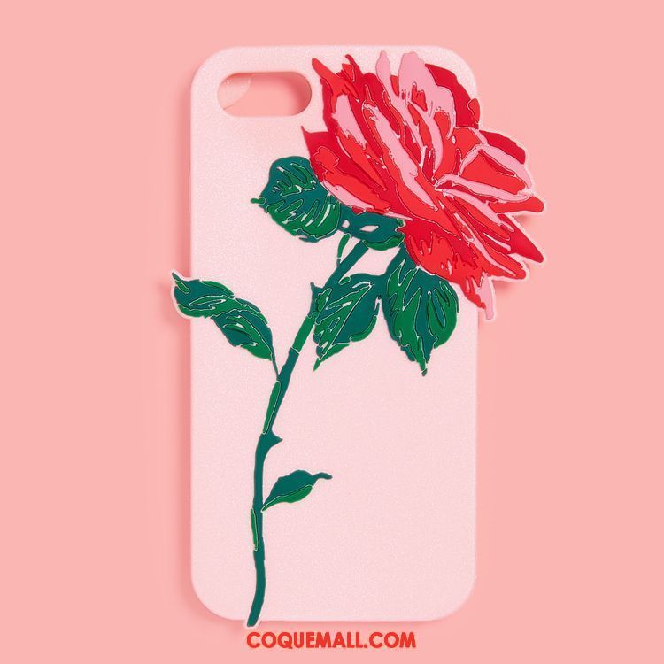 Étui iPhone 7 Silicone Rose Téléphone Portable, Coque iPhone 7 Rose Amoureux