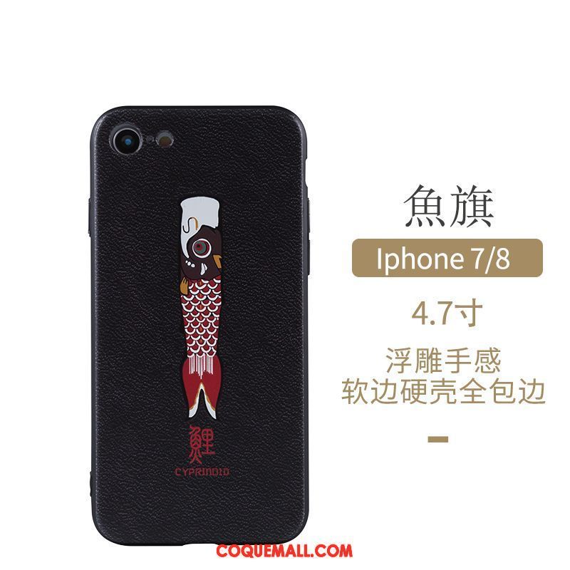 Étui iPhone 7 Silicone Téléphone Portable Amoureux, Coque iPhone 7 Style Chinois Protection