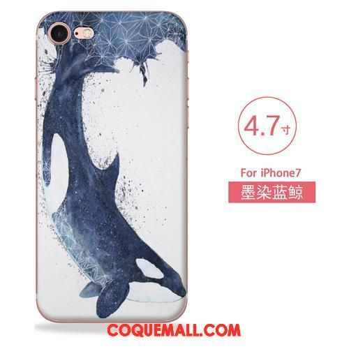 Étui iPhone 7 Tout Compris Art Bleu, Coque iPhone 7 Téléphone Portable Incassable