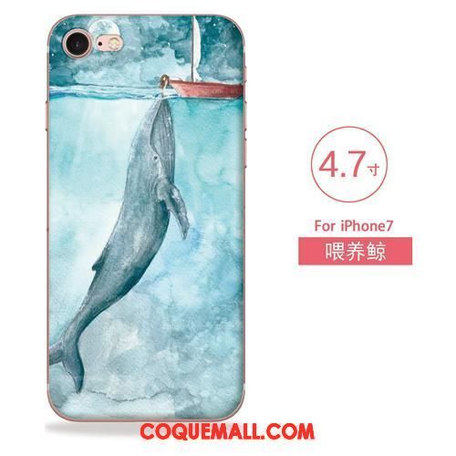 Étui iPhone 7 Tout Compris Art Bleu, Coque iPhone 7 Téléphone Portable Incassable