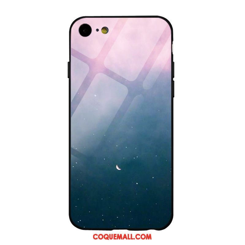 Étui iPhone 7 Verre Trempé Clair Noir, Coque iPhone 7 Vent Europe