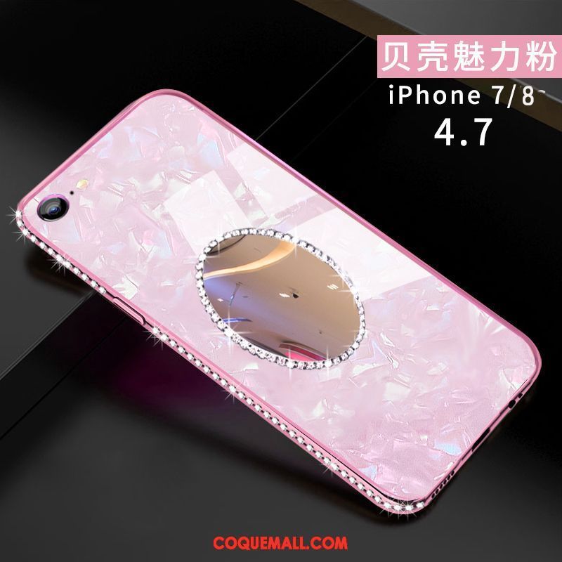 Étui iPhone 8 Créatif Nouveau Strass, Coque iPhone 8 Violet Silicone