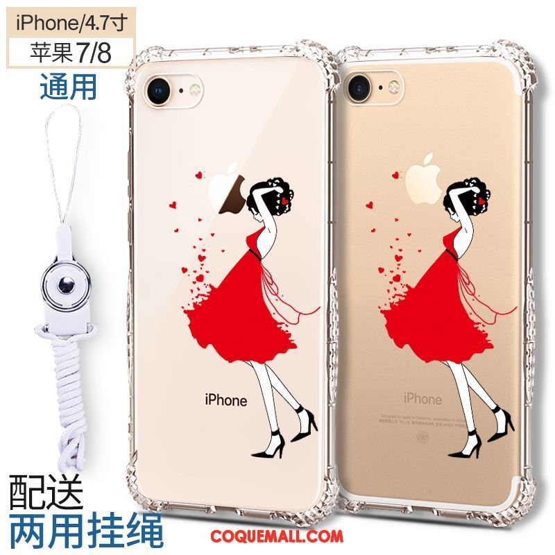 Étui iPhone 8 Net Rouge Tendance Nouveau, Coque iPhone 8 Fluide Doux Tout Compris