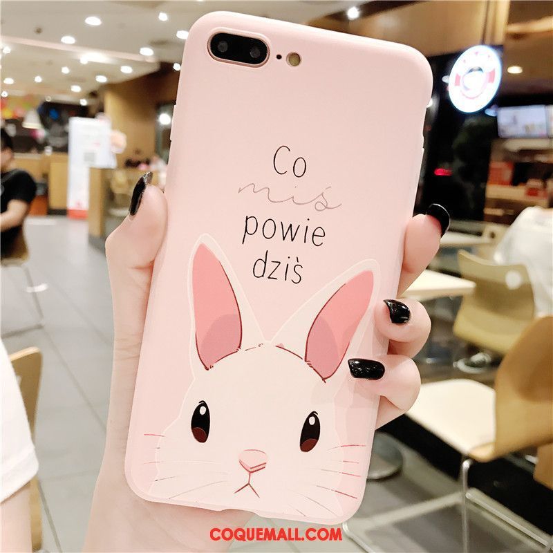 Étui iPhone 8 Plus Charmant Rose Incassable, Coque iPhone 8 Plus Dessin Animé Super Mignon