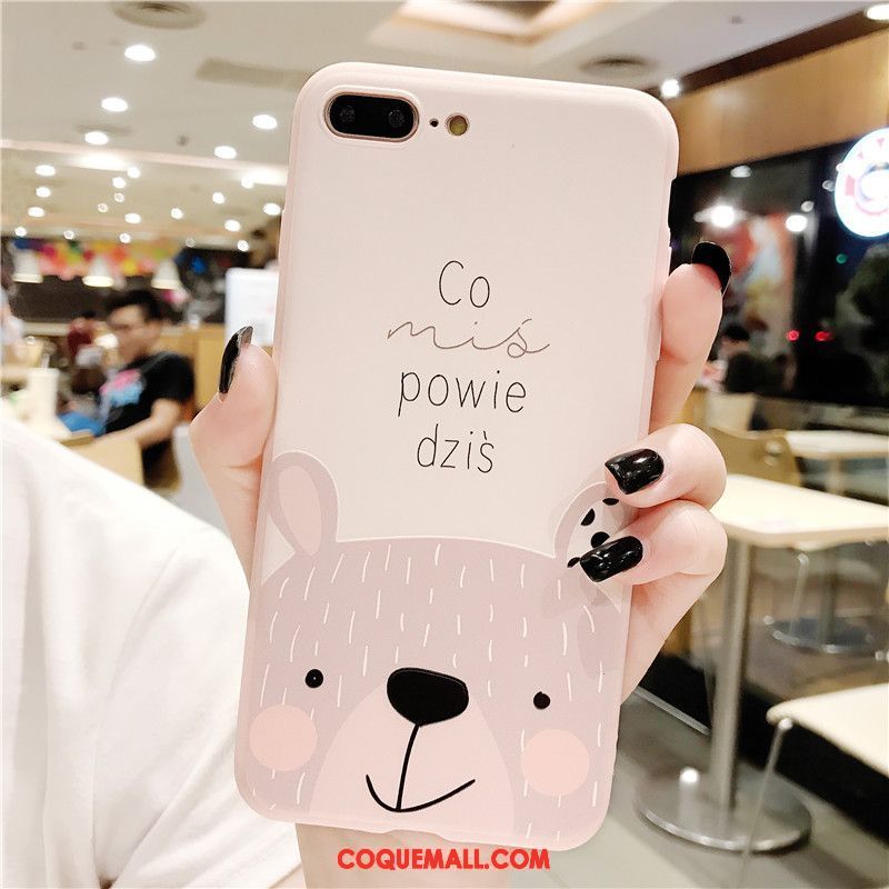 Étui iPhone 8 Plus Charmant Rose Incassable, Coque iPhone 8 Plus Dessin Animé Super Mignon