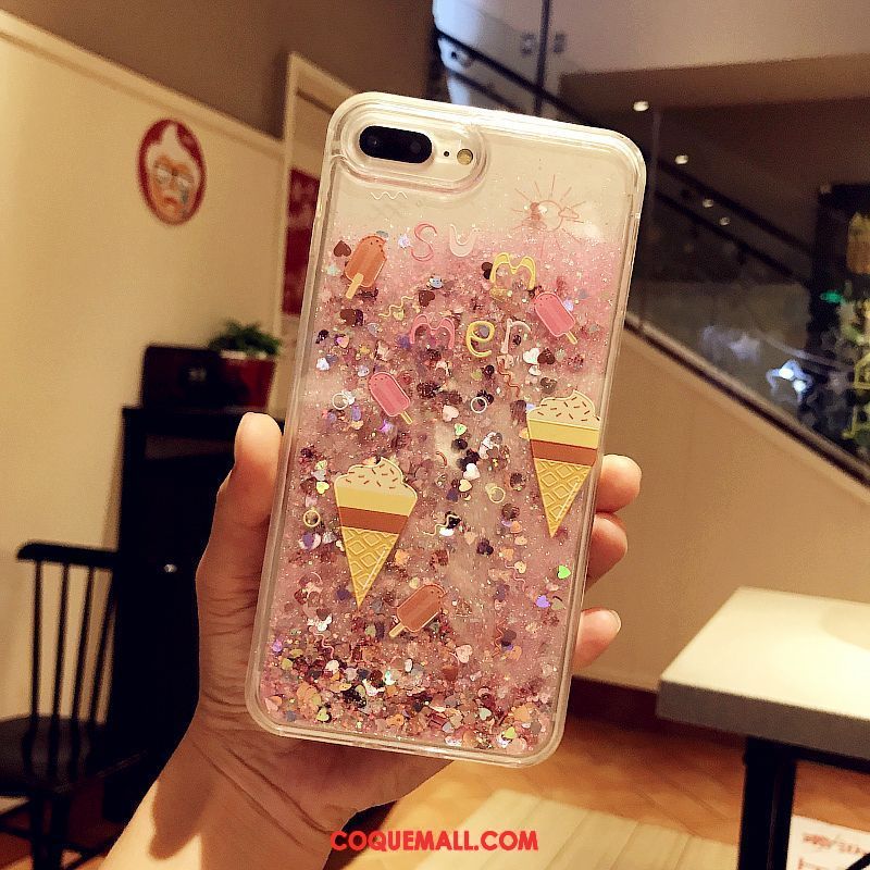 Étui iPhone 8 Plus Créatif Silicone Rose, Coque iPhone 8 Plus Pastèque Incassable