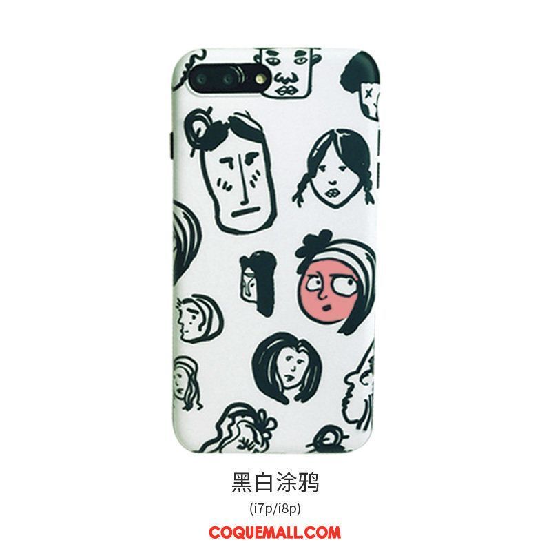 Étui iPhone 8 Plus Dessin Animé Silicone Cœur, Coque iPhone 8 Plus Téléphone Portable Nouveau