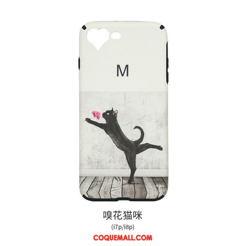 Étui iPhone 8 Plus Dessin Animé Silicone Cœur, Coque iPhone 8 Plus Téléphone Portable Nouveau