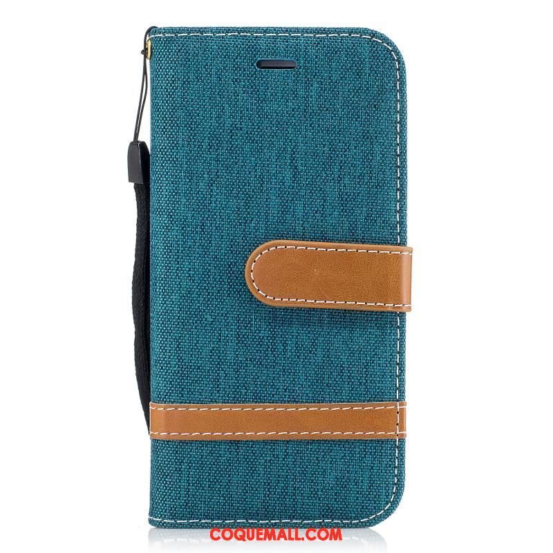 Étui iPhone 8 Plus Incassable Denim Simple, Coque iPhone 8 Plus Gris Étui En Cuir