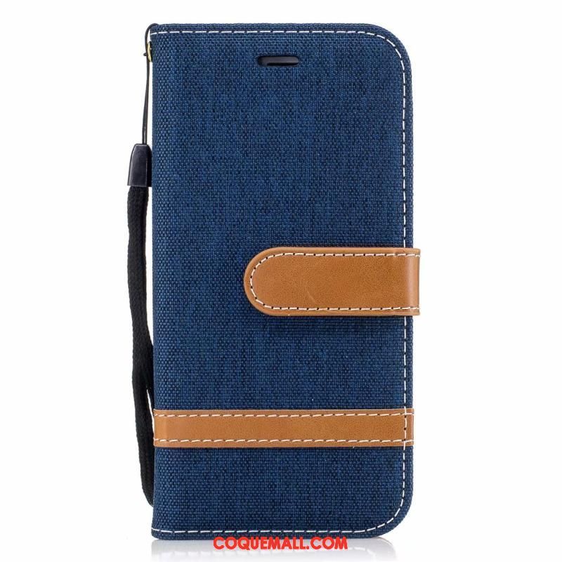 Étui iPhone 8 Plus Incassable Denim Simple, Coque iPhone 8 Plus Gris Étui En Cuir