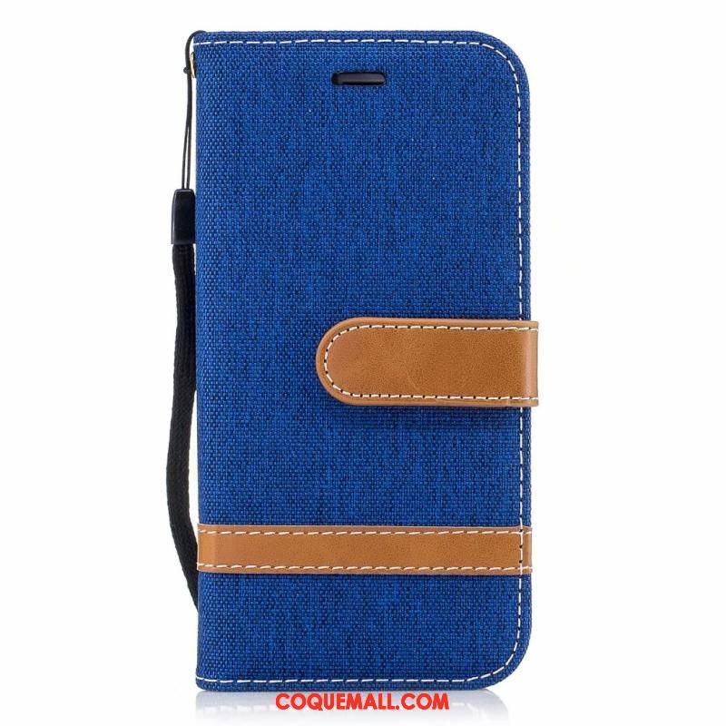 Étui iPhone 8 Plus Incassable Denim Simple, Coque iPhone 8 Plus Gris Étui En Cuir