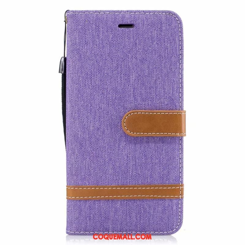 Étui iPhone 8 Plus Incassable Denim Simple, Coque iPhone 8 Plus Gris Étui En Cuir