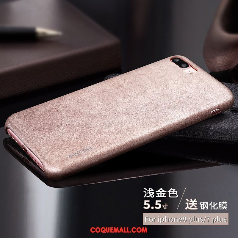 Étui iPhone 8 Plus Personnalité Luxe Foncé, Coque iPhone 8 Plus Protection Cuir