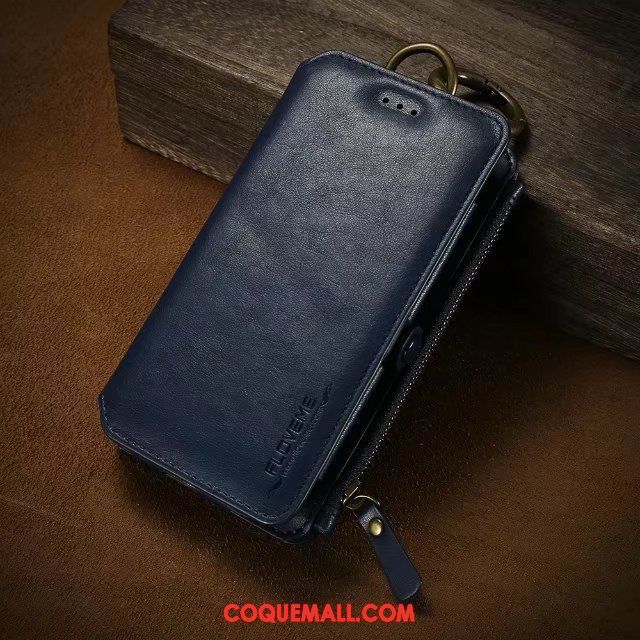 Étui iPhone 8 Plus Portefeuille Téléphone Portable Protection, Coque iPhone 8 Plus Vin Rouge Étui En Cuir